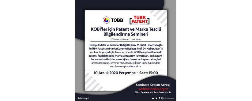 Patent ve Marka Webinarı Sosyal Medya Paylaşımı